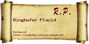 Ringhofer Placid névjegykártya